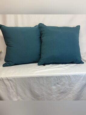 Blazing Needles Indoor/Outdoor Corded Square Throw Pillow 18" Deep Teal, 2 Count
